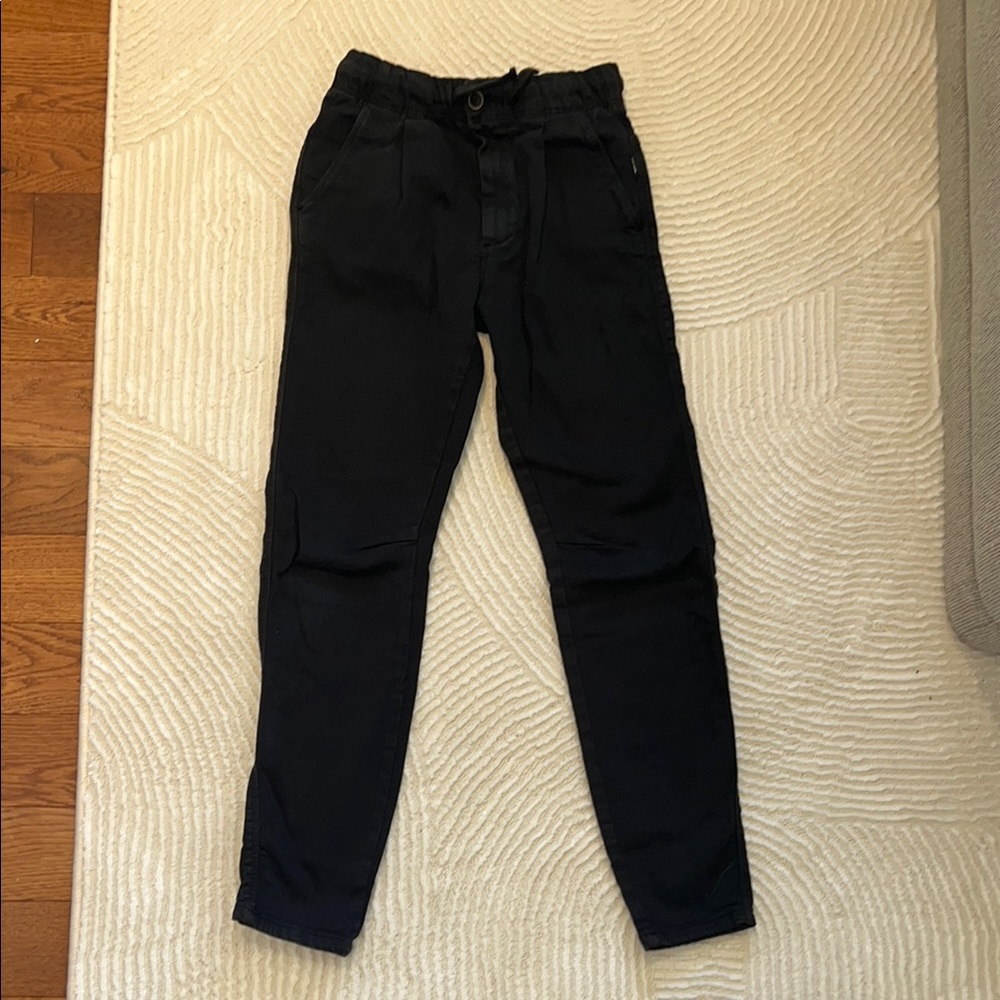 Zara Black Jeans Relaxed Fit Elastic Cuffs